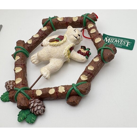 Midwest Of Cannon Falls Polar Bear Christmas Tree Ornament Artist Painter Spins - Picture 3 of 6